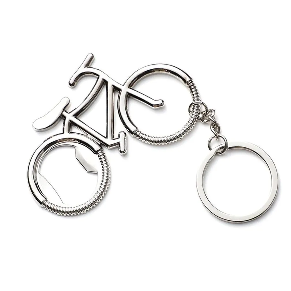 creative metal beer bottle opener fashion cute bike bicycle keychain key rings for lover biker bottle openers mens gift