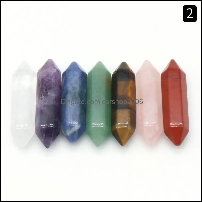 7 chakra set reiki natural stone crystal ornaments rock quartz yoga energy bead chakra healing art craft home decoration