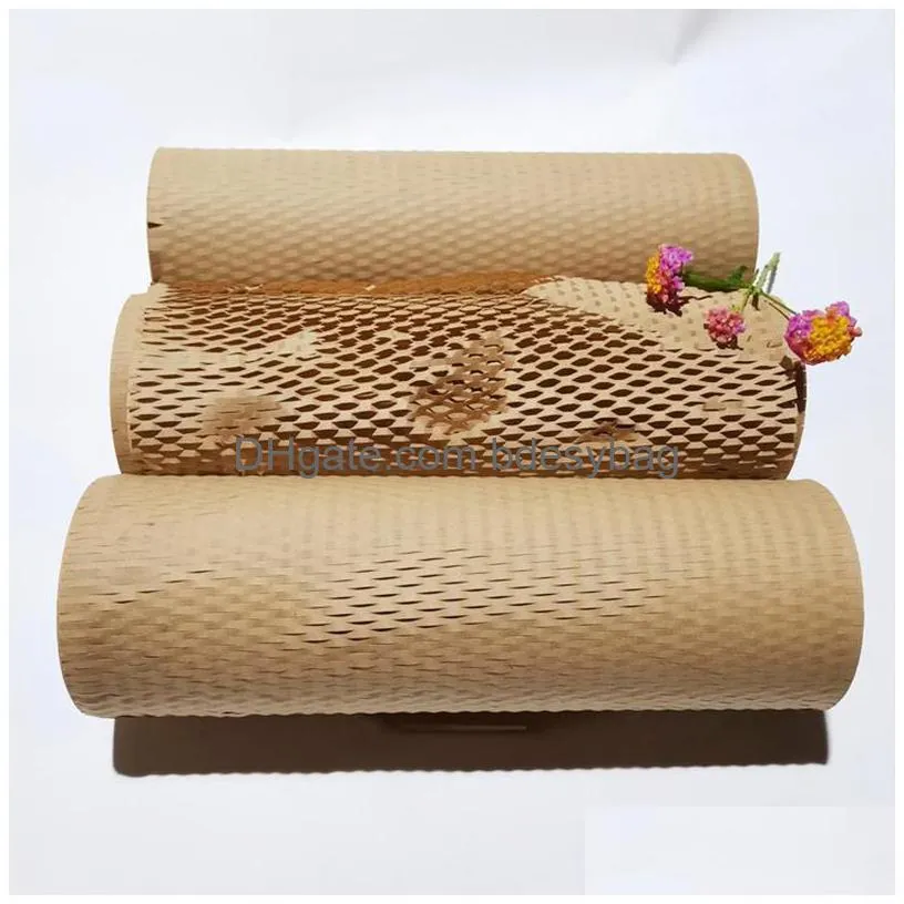 gift wrap 40m brown honeycomb kraft roll for wedding birthday party handmade wrapping craft paper poster packaging