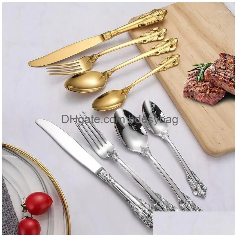 dinnerware sets full tableware spoon fork set stainless steel cutlery knife of spoons and forks home