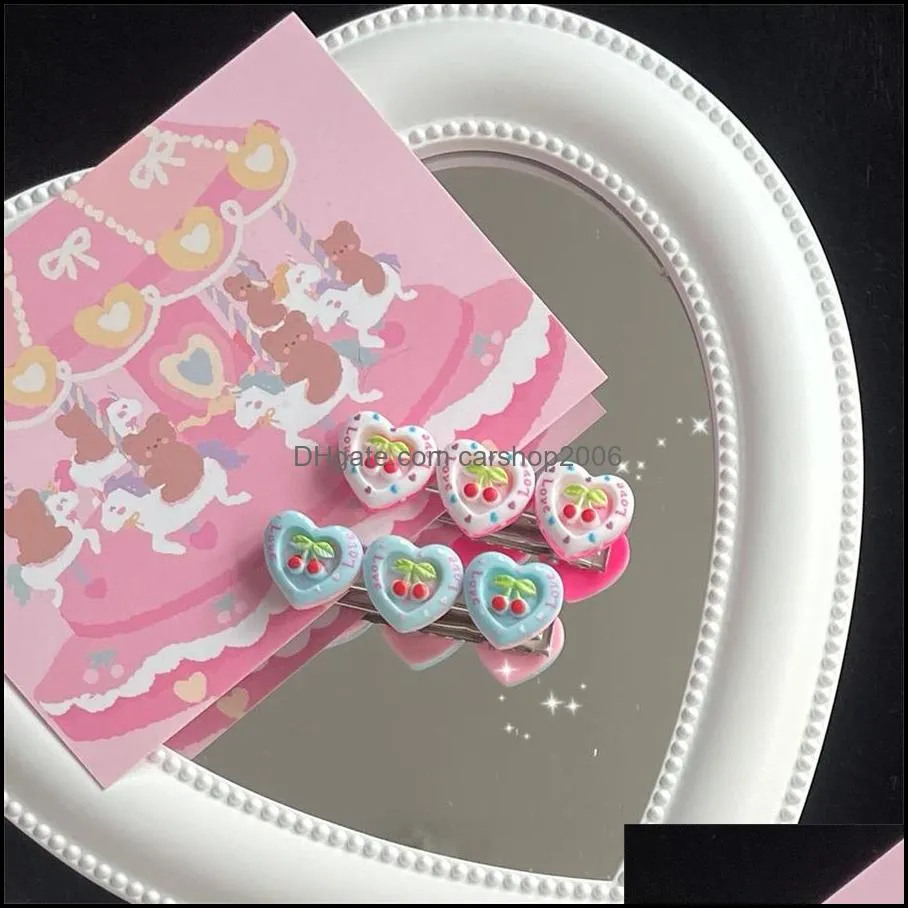 novelty items ins cherry cake duck beak clip heartshaped hairpin cute bangs edge clip girl hair headdress schoolgirl