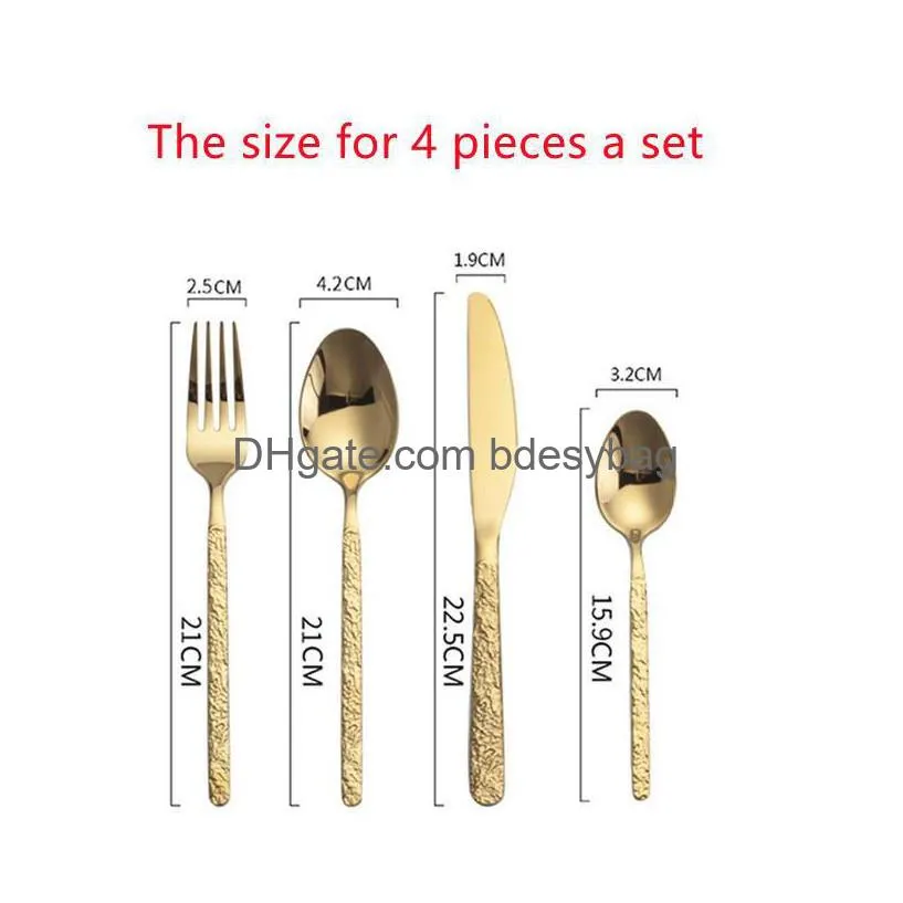 dinnerware sets stainless steel western cutlery set knife fork spoon dinner dessert steak tableware forkdinnerware