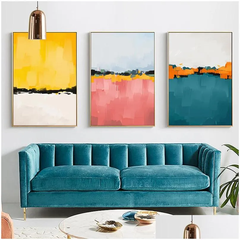 abstract colorful landscape canvas painting wall art pictures for living room bedroom entrance decorative picture