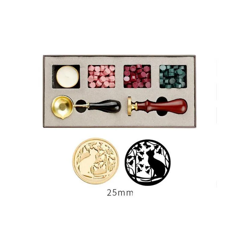 candles fire lacquer sealing wax seal set diy custom stamps box kit envelope wedding packaging gifts postcard