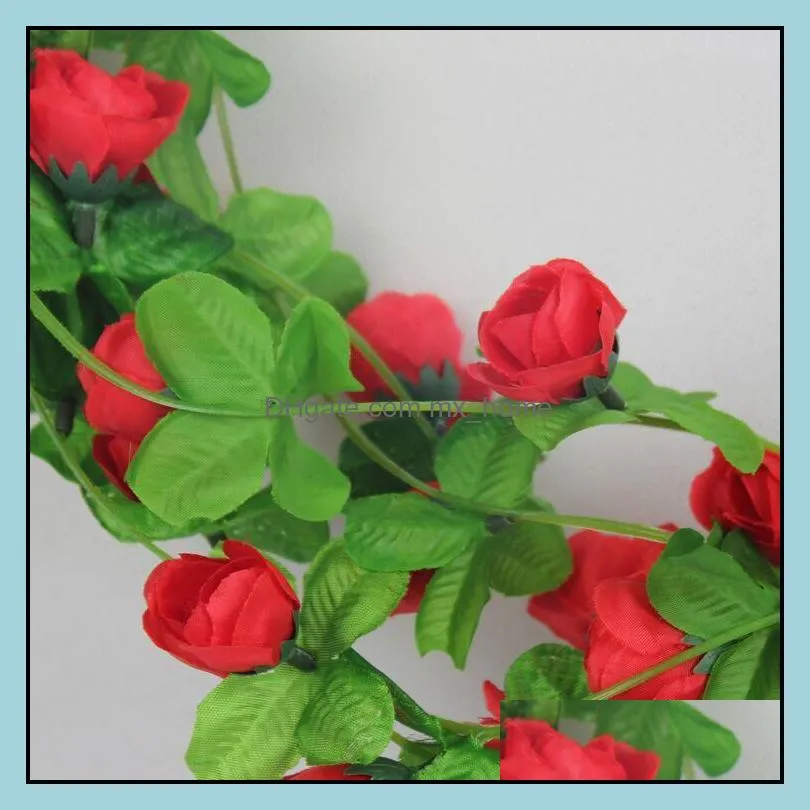 decorative flowers wreaths 200cm simulation rose vine artificial flower hanging ivy home el wedding party garden decor