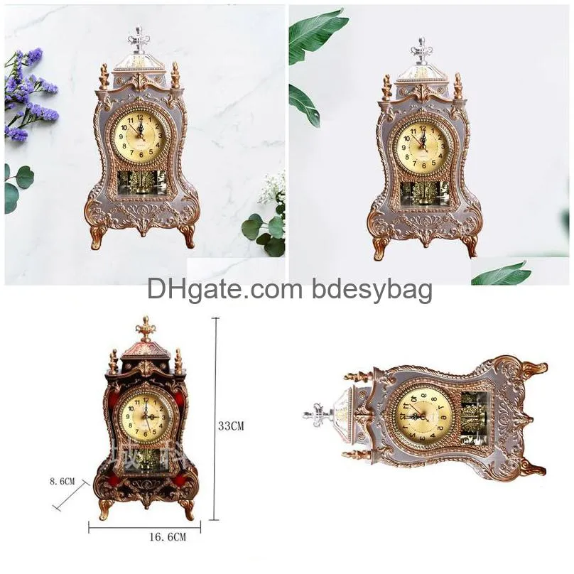 desk table clocks 1pc creative european style clock fashionable decorative without battery archaistic decor musical time