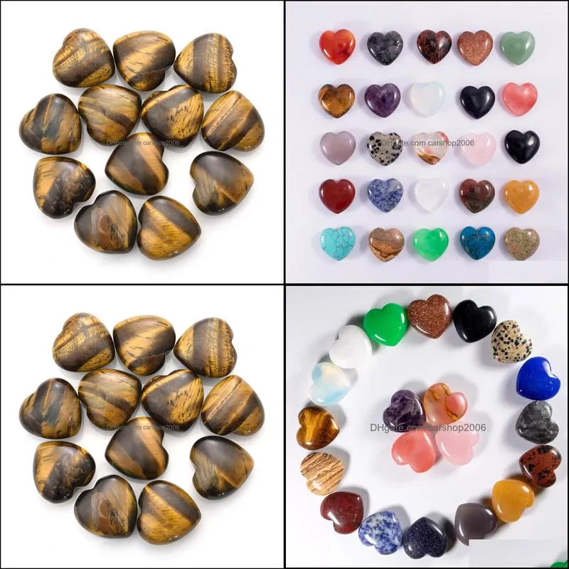 natural crystal tigers eye stone ornaments carved 25x10mm heart chakra reiki healing quartz mineral tumbled gemstones hand home decor