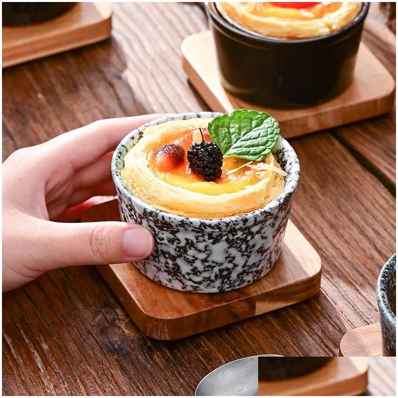 bowls baking pudding cup souffle dessert japanese ceramic tableware oven bowl steamed egg bowl