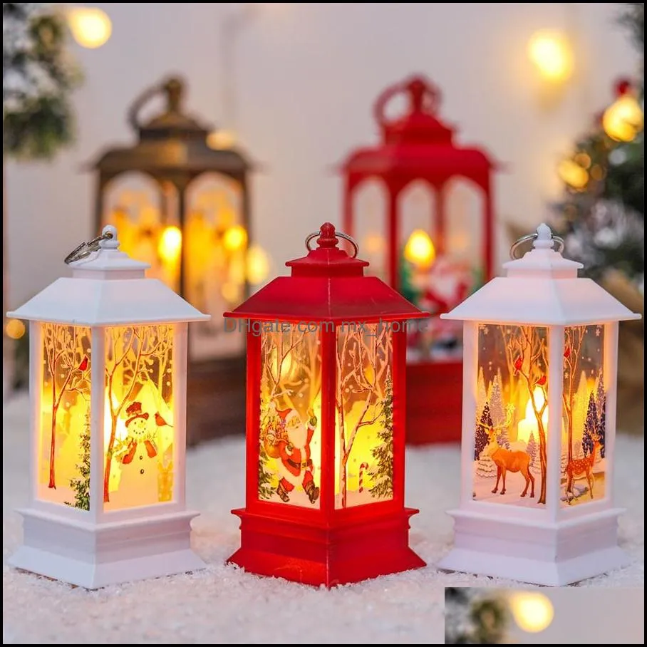 party favor cross border supply of christmas flame candle wind lamp santa claus decoration led luminous tabletop candlestick lamp