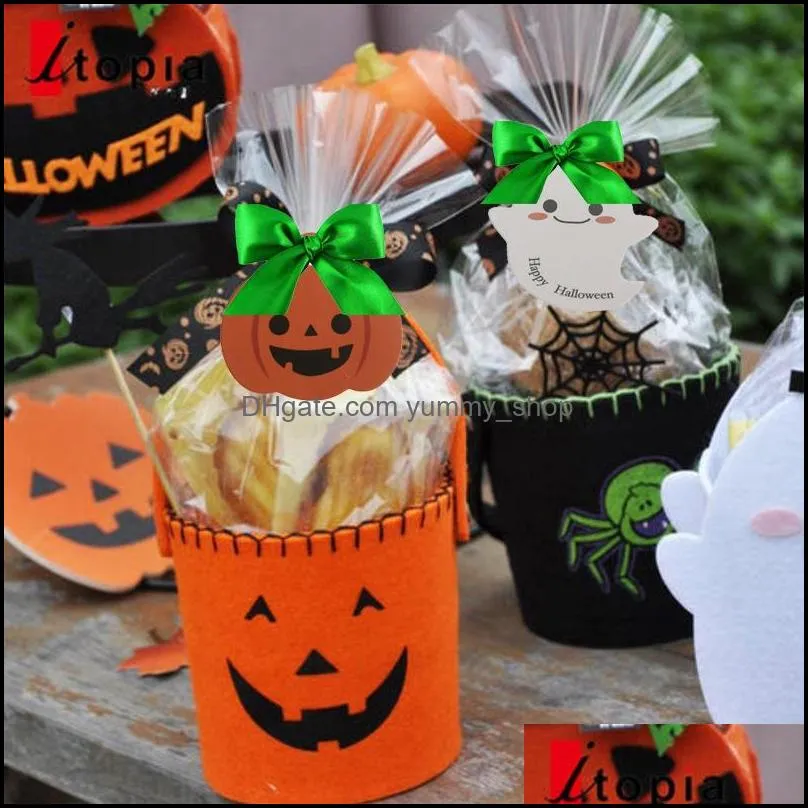 50 pieces/set halloween tag irregular decoration ghost festival sugar box atmosphere decoration paper card diy decortive accessories