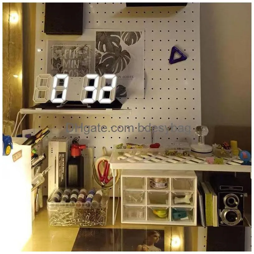 desk table clocks wallmounted alarm clock digital watch electronic function calendar led display room office decoration
