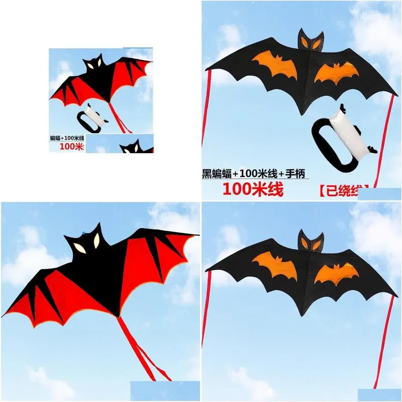 high quality 1.8 m red bat power kite resin rod with handle and line good flying toy kids