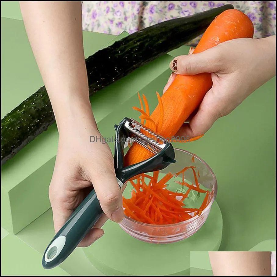 kitchen tools stainless steel peeling knife twoinone fruit peeler multifunctional fruit and vegetable grater factory direct sales