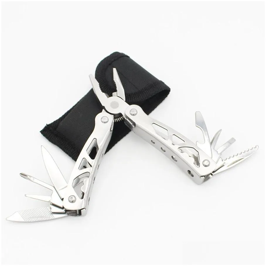 metal multi function plier mini folding tongs with screwdriver filer knife opener outdoor survival equipment hand tool