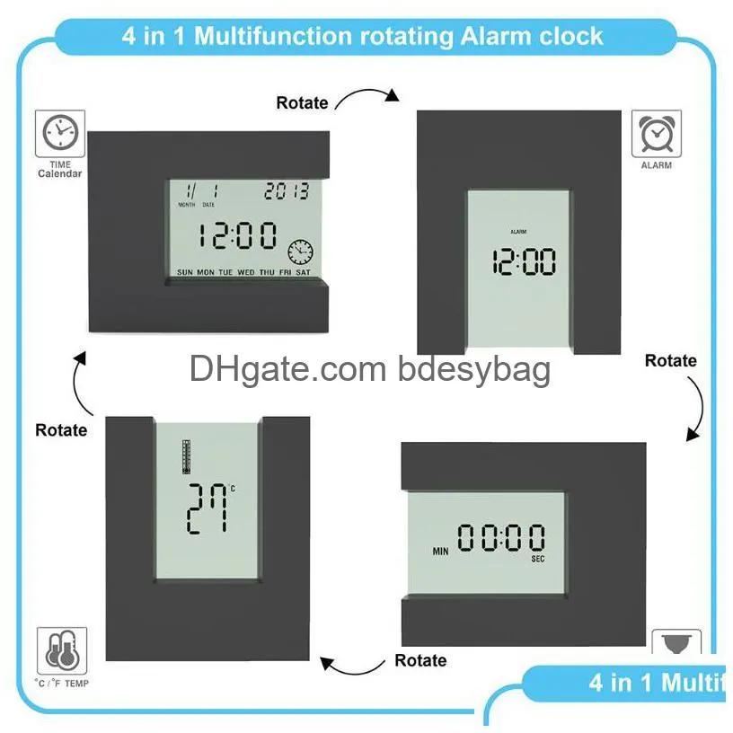 alarm clock digital for home office desk table watch lcd modern with calendar date countdown timer battery clocks