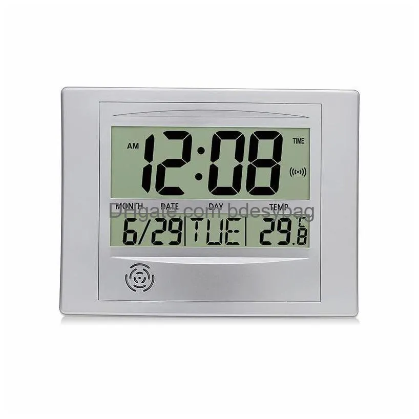 desk table clocks digital wall clock electronic large led display calendar temperature alarm home office indoor