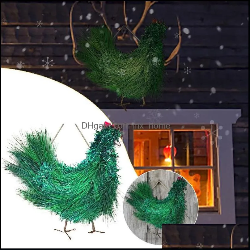 decorative flowers wreaths rooster wreath christmas decoration chicken house fall garlands checkered ornaments g2