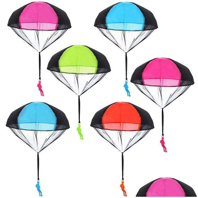 fidget toys hand throwing parachute kids outdoor funny toy game play for children fly parachute sport with mini soldierhy