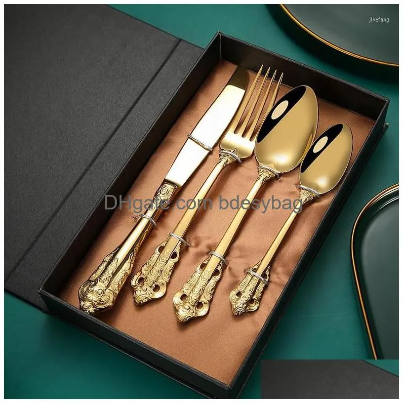 dinnerware sets full tableware spoon fork set stainless steel cutlery knife of spoons and forks home