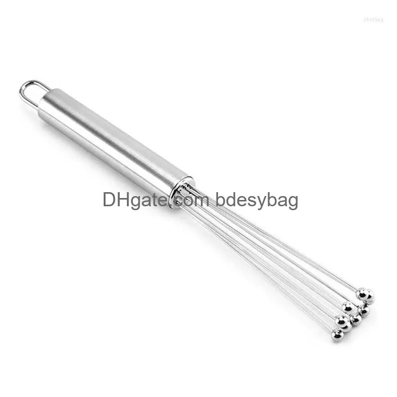 bakeware tools stainless steel whisk flash mixer with pearls egg stirrer milk frother beater kitchen tool for mixing beating and