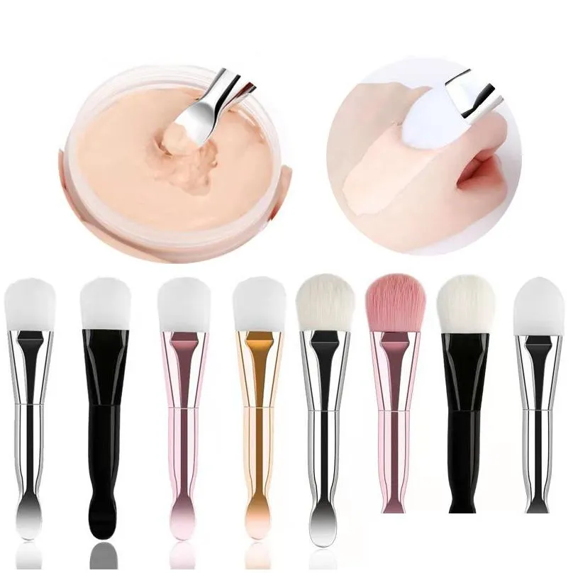 double ended facial mask brush portable face skin care beauty cosmetics tool fan shaped professional makeup brush