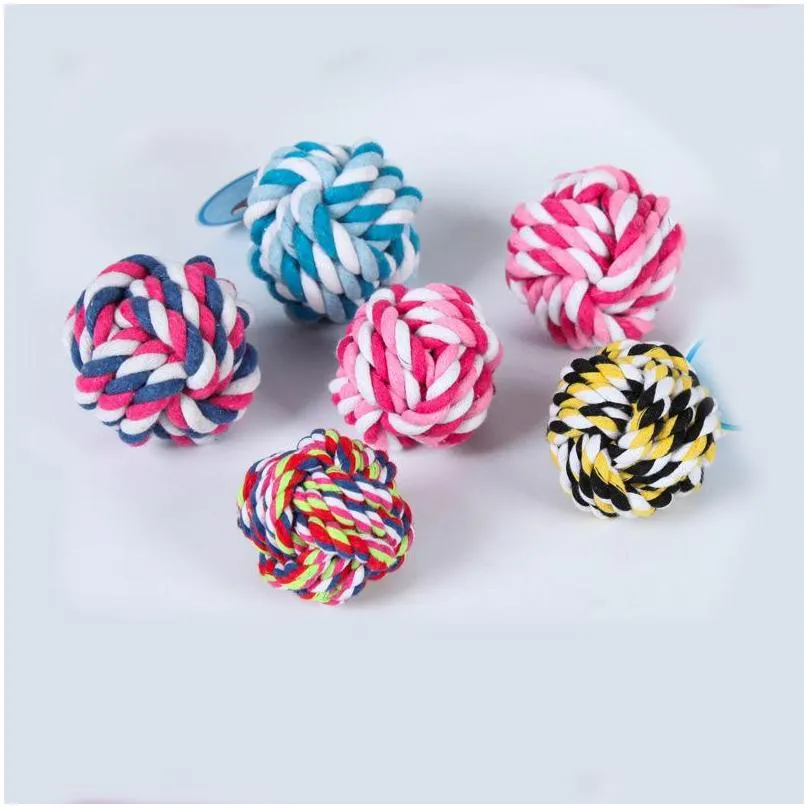 5.5cm pet toy chew teething cotton rope knot ball toys for dog tooth clean ball biteresistant dog chew puppy training interactivetoy