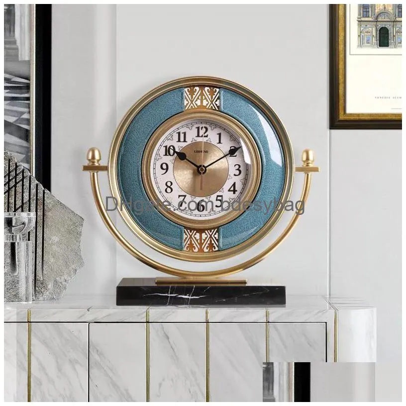 desk table clocks nordic gold clock vintage creative silent luxury simple bedroom reloj escritorio home decoration ac50tc