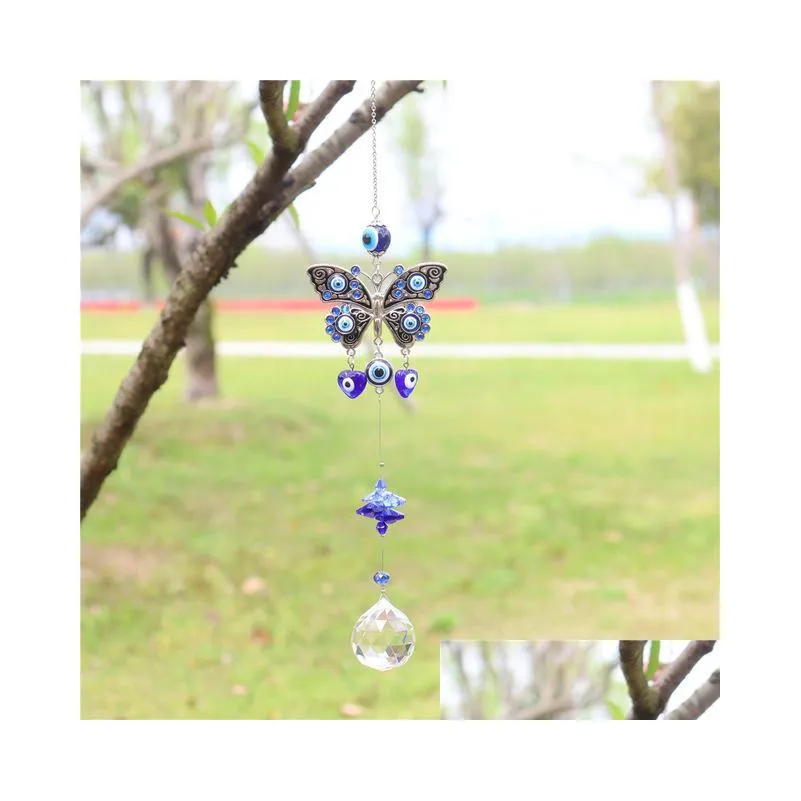 moon ring rainbow crystal suncatcher hanging prism ornament pendant home garden car decor wind chime