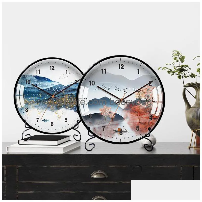 desk table clocks luxury glass clock minimalist creative art large living room modern design reloj vintage home decoration ac50tc