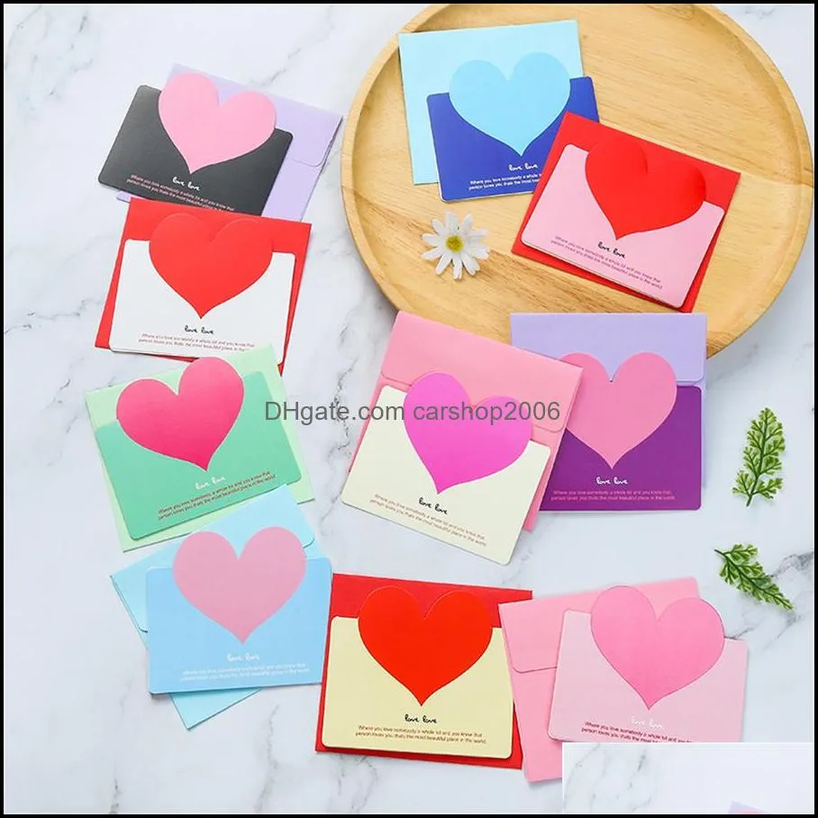 spot wholesale love shaped greeting card diy korean creative thanksgiving blessing birthday christmas