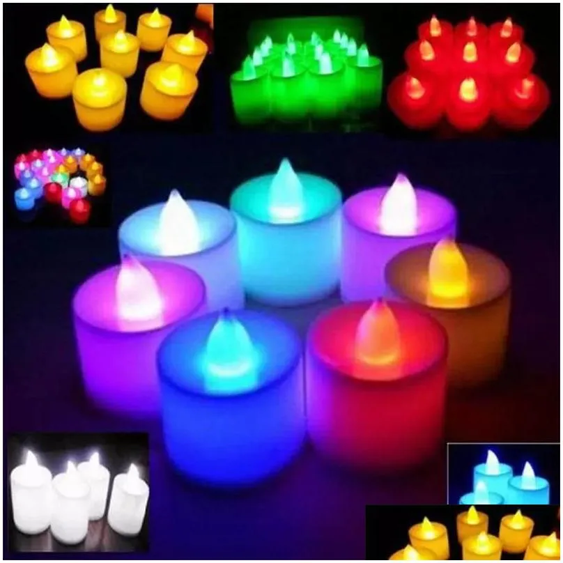 arts crafts 3.5x4.5 cm led tealight tea candles flameless light battery operated wedding birthday party christmas decoration 50lots