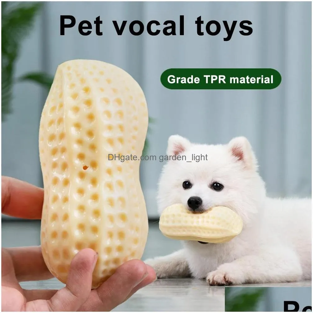 creative tpr squeak dog toys nontoxic molar cleaner rubber peanut cleans teeth chews dental care pet toy supplies inventory wholesale