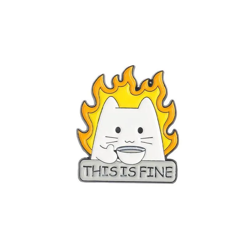 im fine enamel pins custom not today satan cat brooch lapel badge cartoon jewelry 621 h1