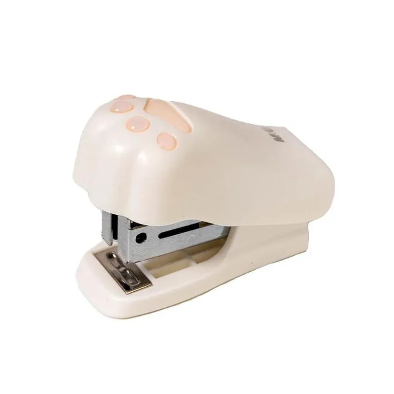 household sundries mini stapler set with staples cute cat paw paper binder stationery office binding tools school supplies