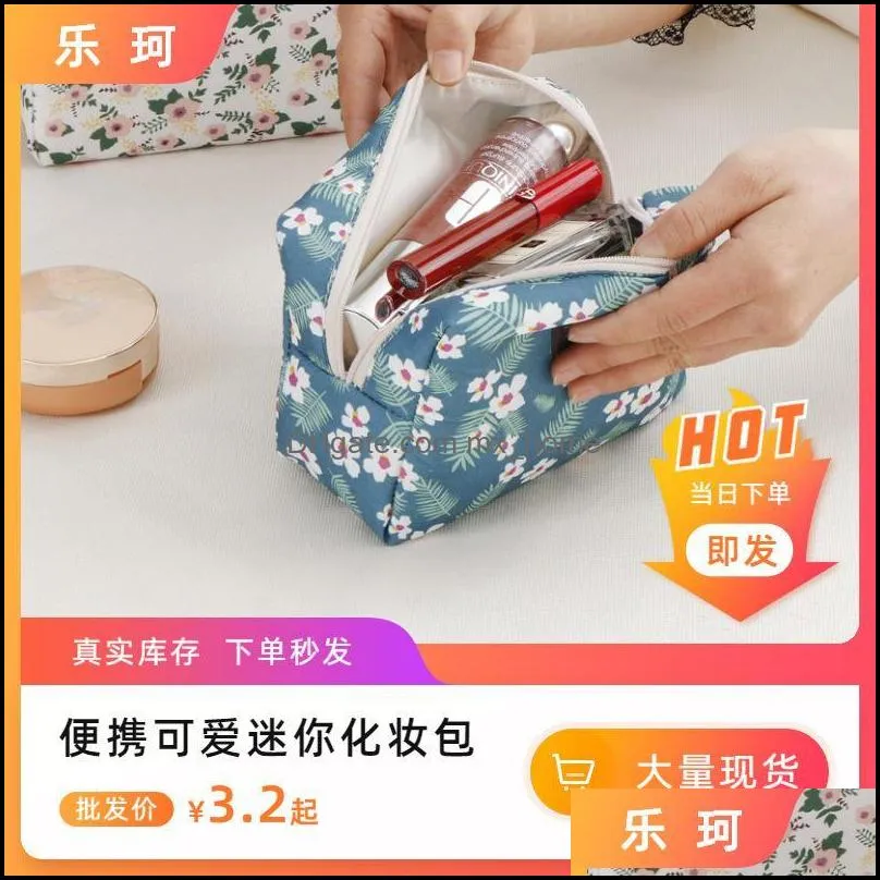 storage bags 1 pc beauty organizer handbag spring flower makeup bag for women large floral cosmetic travel lady