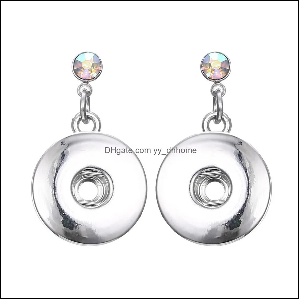 noosa snap button earring crystal stud earrings snap ear jewelry diy 18mm snap buttons simple earrings for women