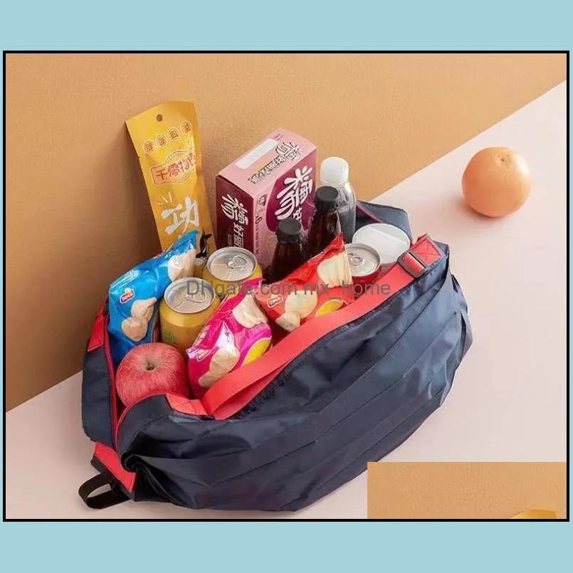 storage foldable shopping bags large ecofriendly reusable portable shoulder handbag waterproof travel tote bag sn4617