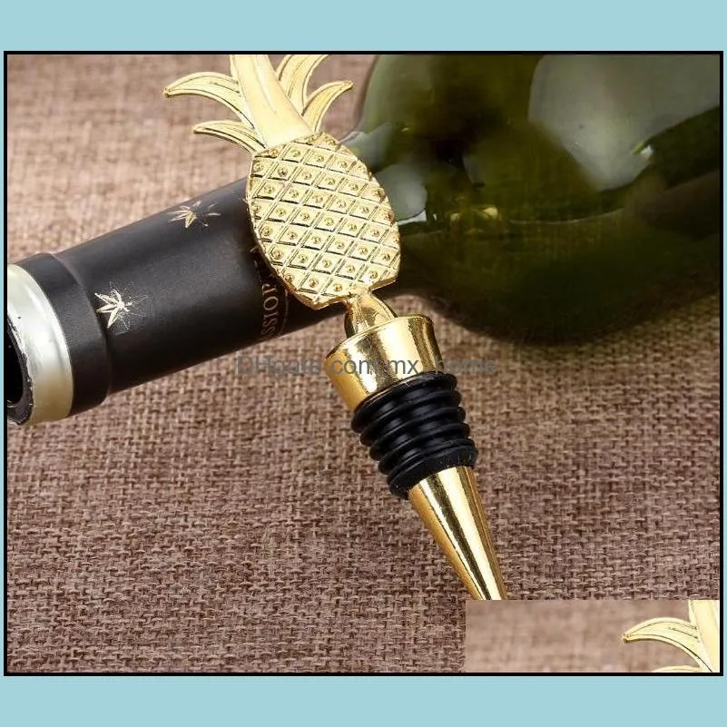 pineapple wine stopper in gift boxes champagne wine bottle stopper vacuum sealed bridal wedding party gift sn3025