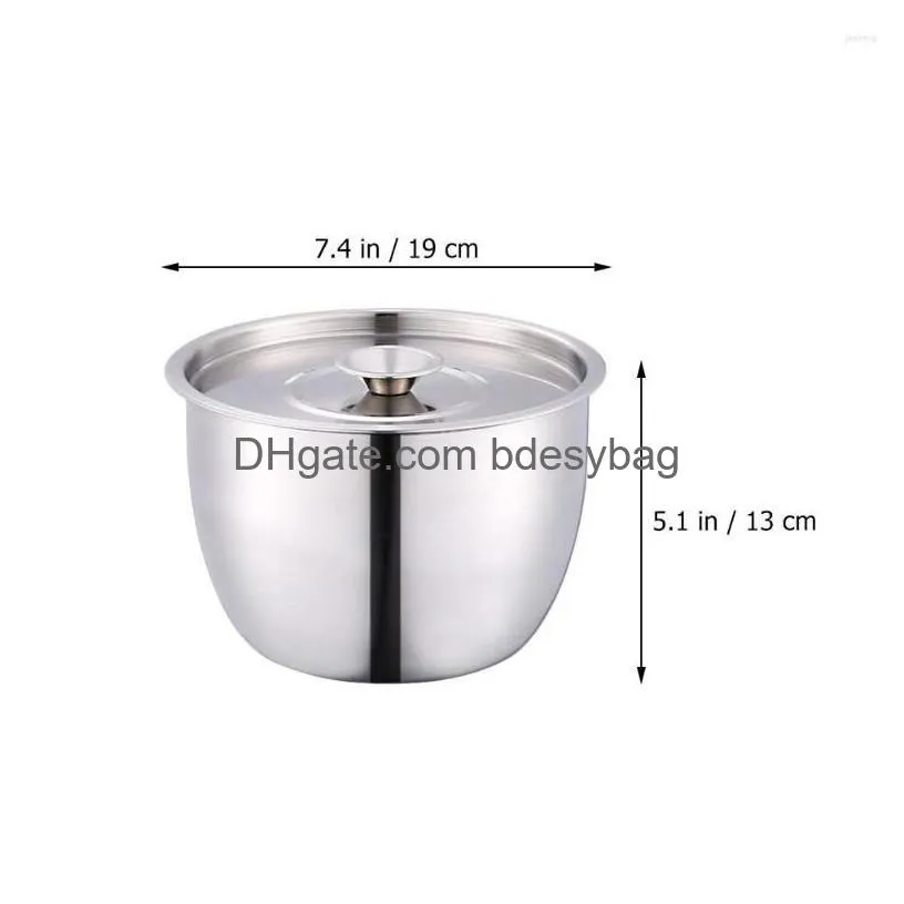 bowls stainless steel mixing bowl lid non salad nesting kitchen storage organizers for eggs dough cooking prepping