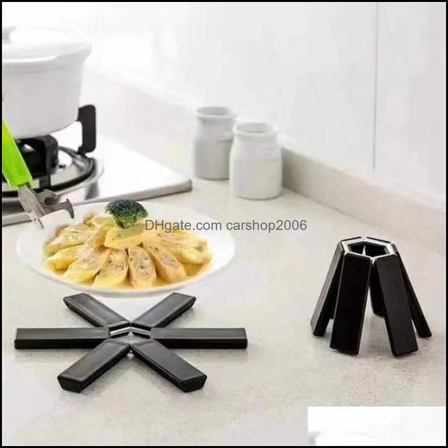 kitchen creative folding pot mat meal mat plastic heat insulation anti scalding bowl gift