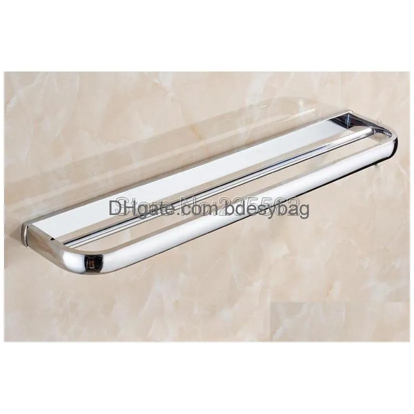 towel racks chrome finish bathroom accessory / modern wall mounted double bars holder lba832