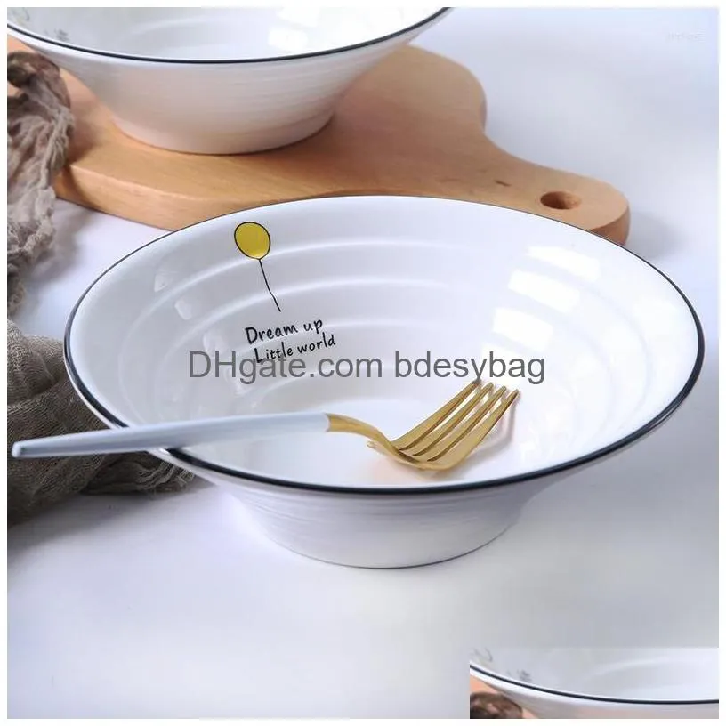 bowls ramen bowl simple ceramic creative cute instant noodle household salad large soup dish plate
