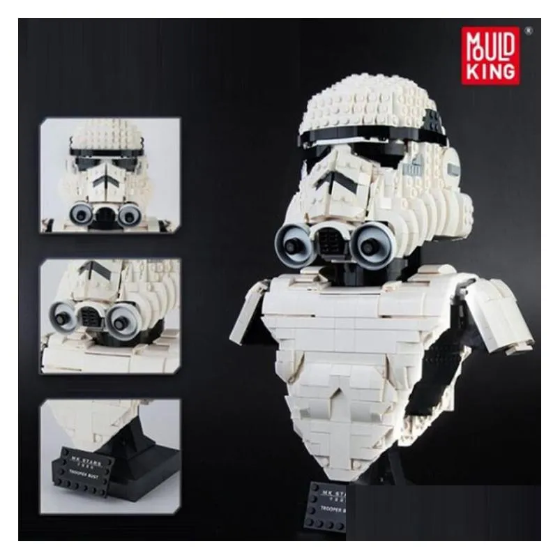 lepin moc blocks mould king 21022 trooper bust display building set without original box for adults collectible gift modelhy