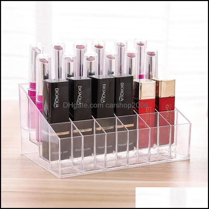 storage holders transparent 24 grid acrylic makeup storage box lipstick stand display cosmetics nail polish tool