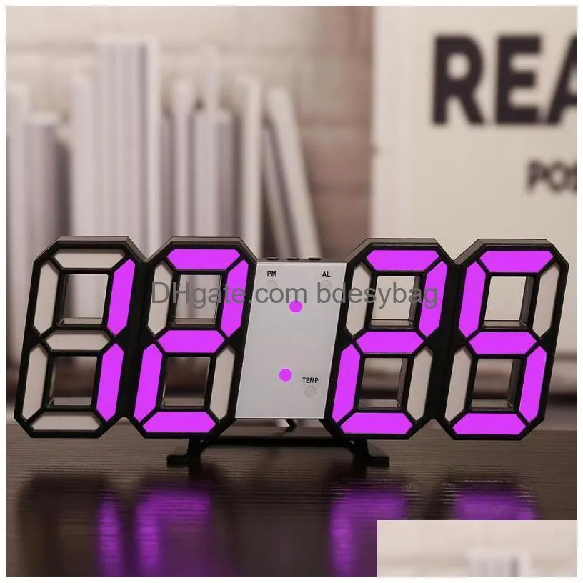 desk table clocks wallmounted alarm clock digital watch electronic function calendar led display room office decoration