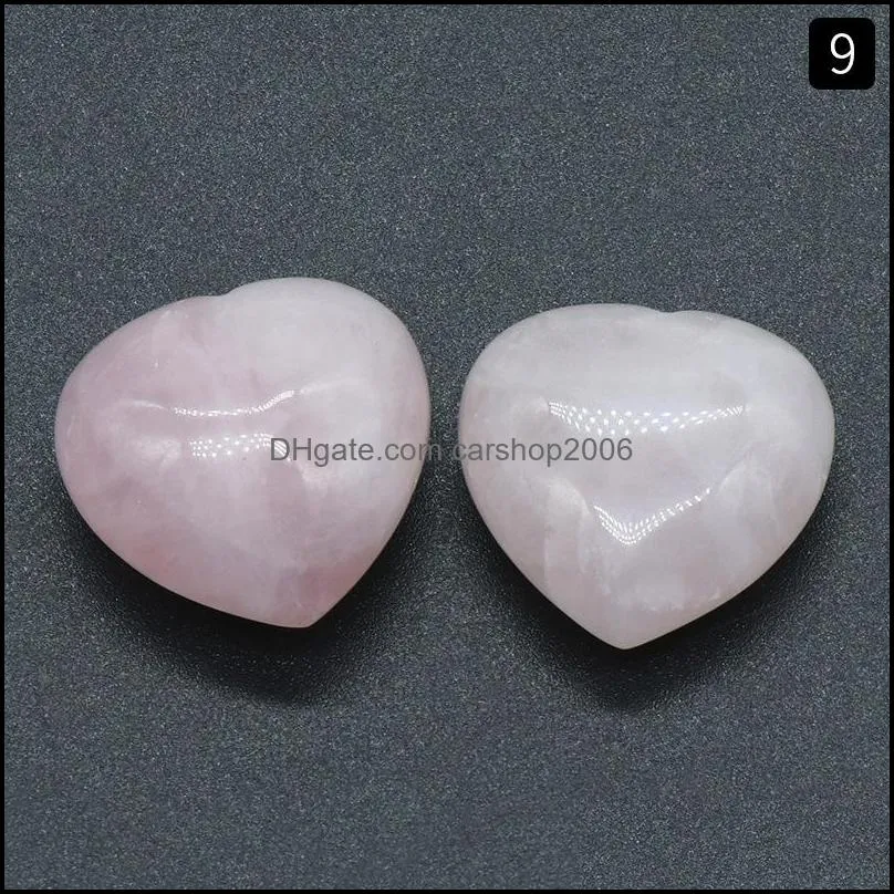 natural stone love 25mm heart rose quartz ornaments hand handle pieces home decoration diy stone necklace accessories