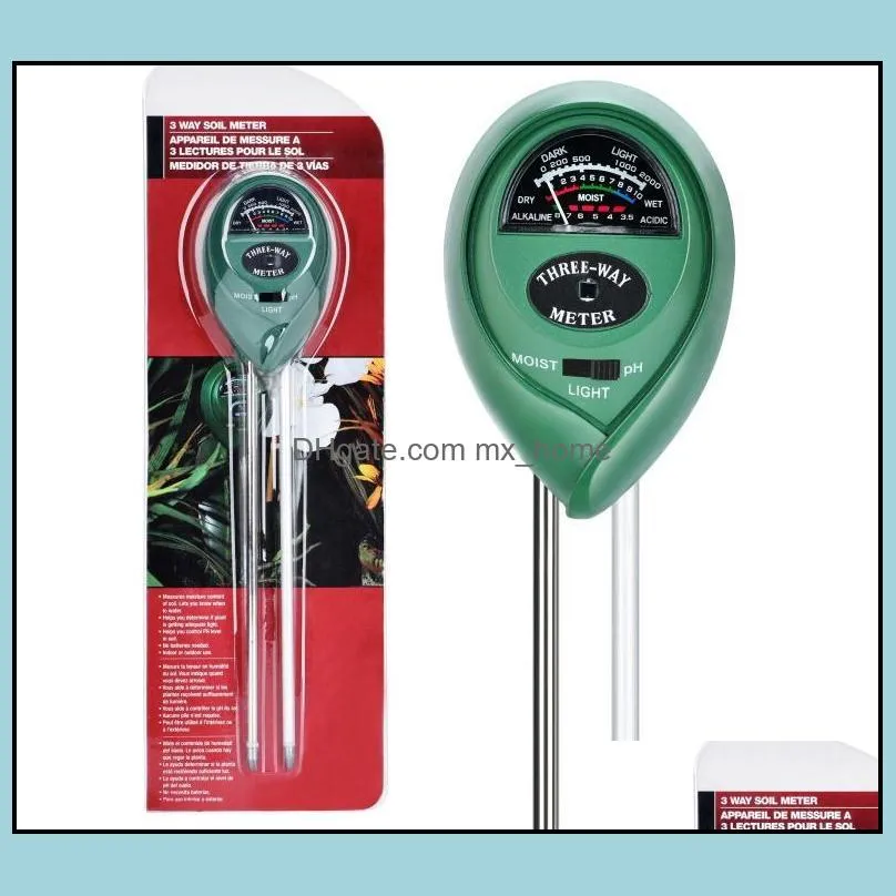 3in1 soil moisture meter for gardening farming with ph acidity moisture sunlight testing garden lawn plant pot sensor tool sn1475