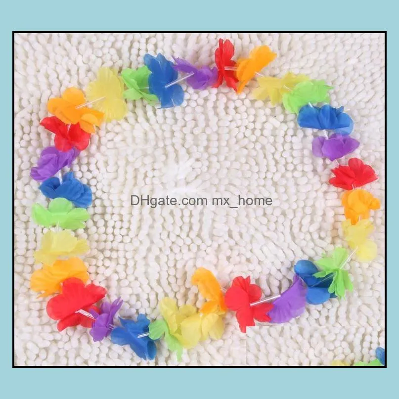 1000pcs hawaiian flower leis garland necklace flowers fancy dress party hawaii beach fun wedding party gift decration sn615