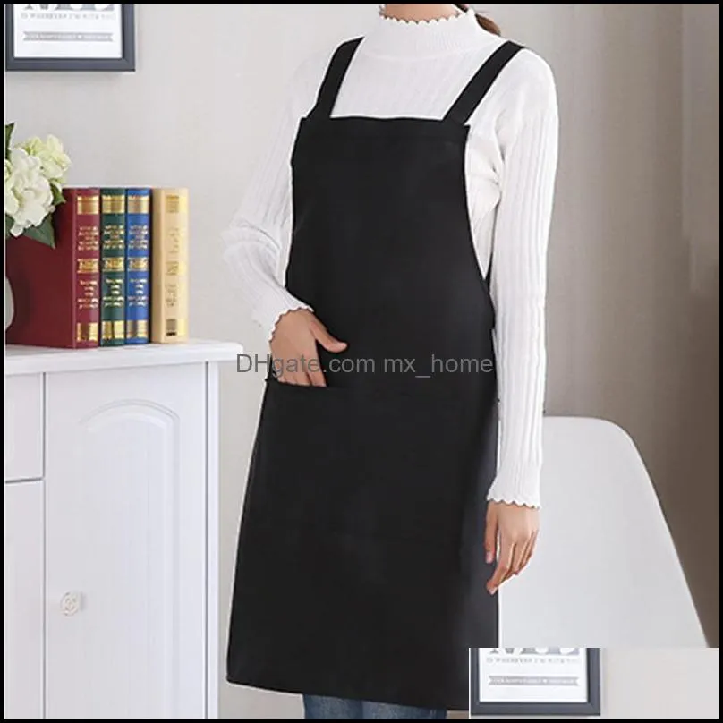 aprons fashion simple htype shoulder apron unisex kitchen work garden doble sided two pocket cover smock
