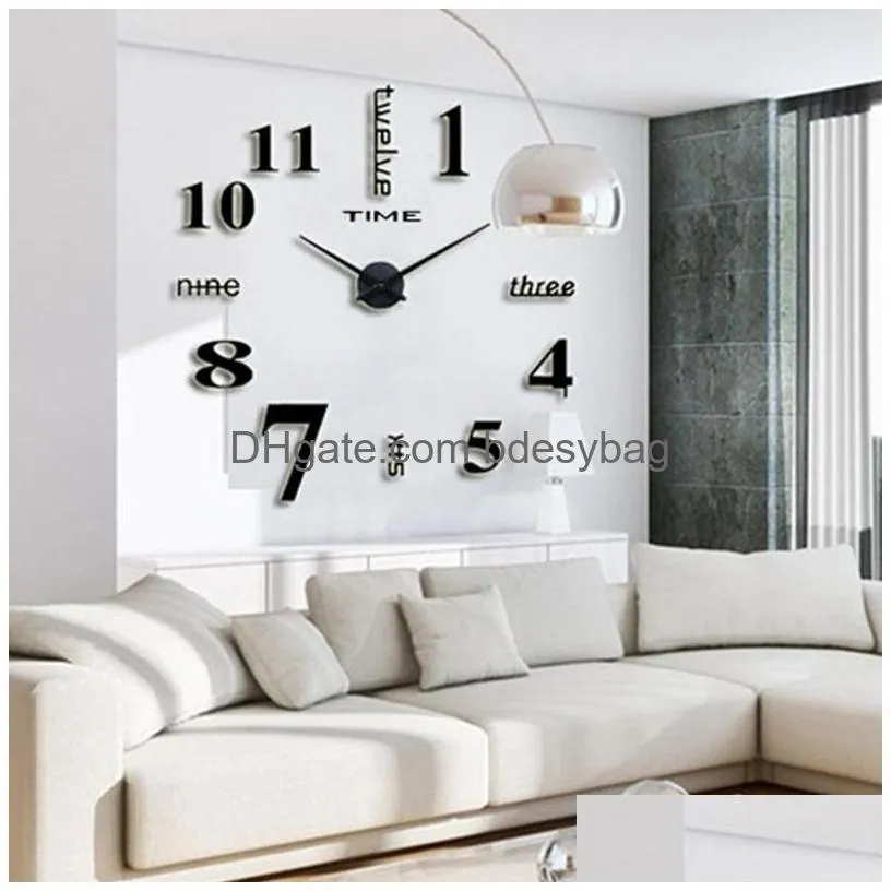 desk table clocks specular digital clock diy large size 120cm creative art 3d european style silent household living room decorative